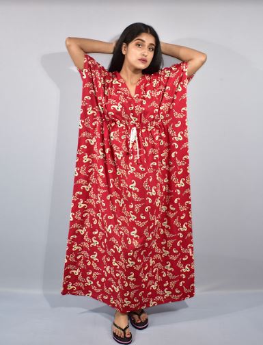 BDROX Red Kaftan Nighty