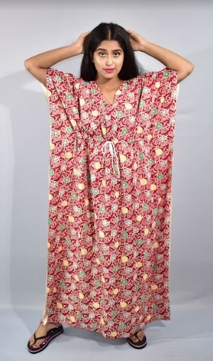 BDROX Red Kaftan Nighty