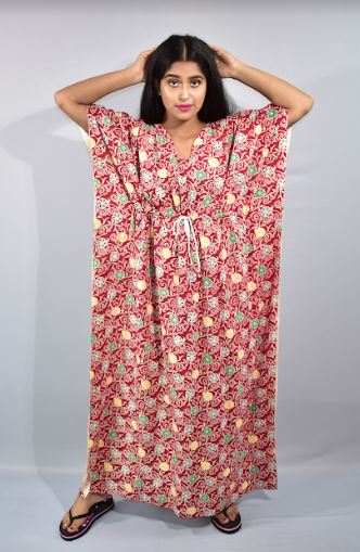 BDROX Red Kaftan Nighty