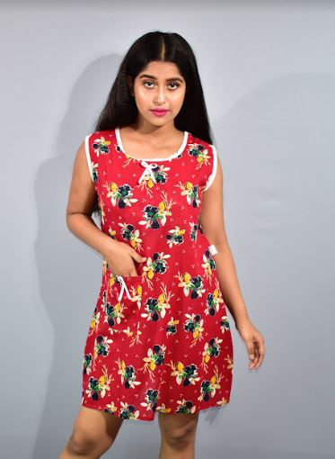 BDROX Red Maxi Nighty