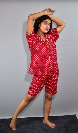 BDROX Red Short Pajama Set_Amazon#BFINRF00000000188