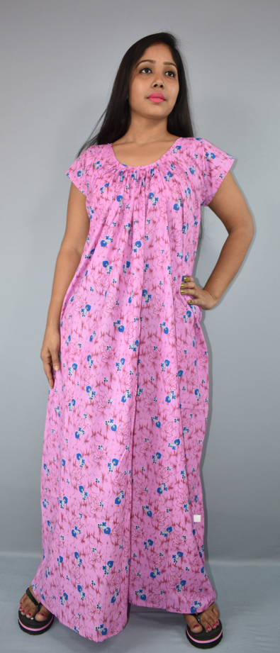 BDROX Cotton Pink Maxi Nighty#BFCNP0F0000000712