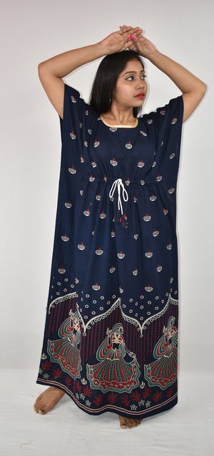 BDROX Gujri Kaftan Nighty in Blue