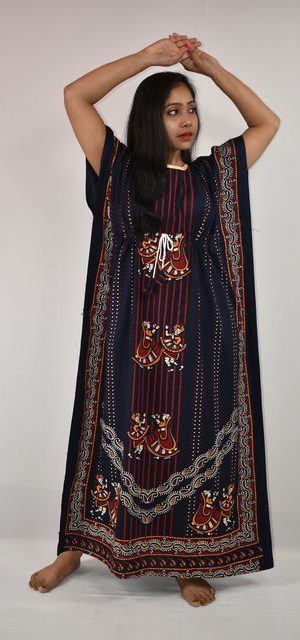 BDROX Gujri Kaftan Nighty in Blue