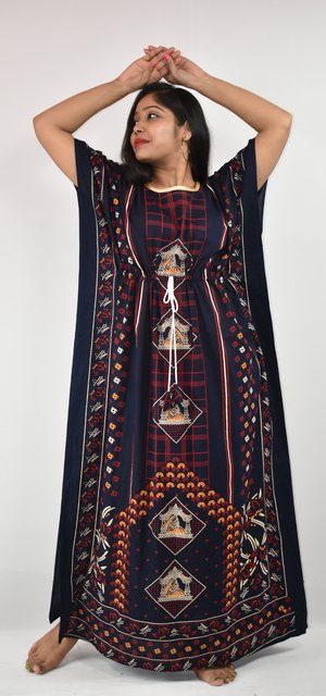 BDROX Gujri Kaftan Nighty in Blue