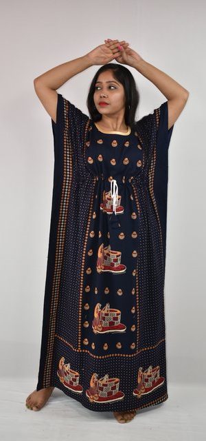 BDROX Gujri Kaftan Nighty in Blue