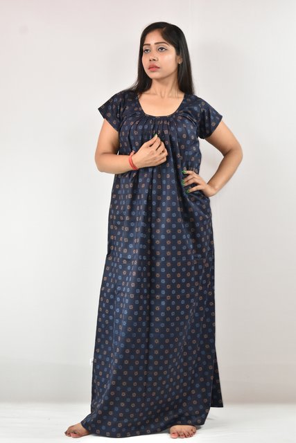 Yellow Cotton Maxi Nighty