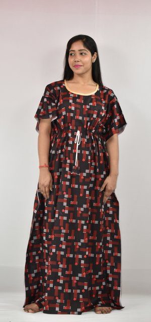 BDROX Black Red Kaftsan Nighty