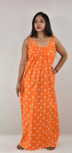 Yellow Maxi Nighty With Ribbon