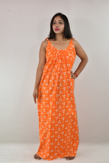 Yellow Maxi Nighty With Ribbon