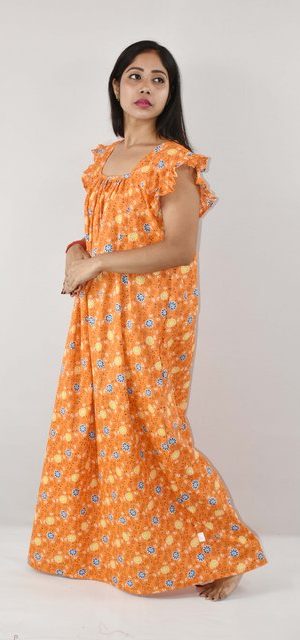 BDROX Cotton Brown Maxi Nighty