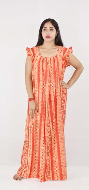 BDROX Cotton Red Maxi Nighty