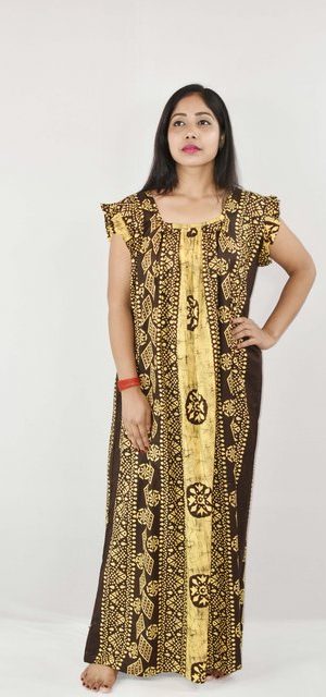 BDROX Cotton Maroon Maxi Nighty