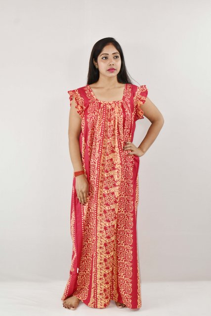 BDROX Cotton Pink Maxi Nighty