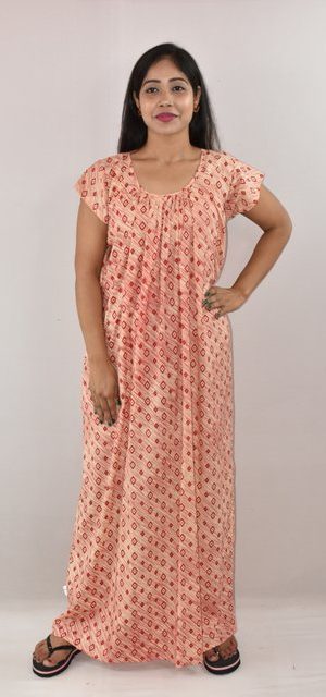 White & Red Maxi Nighty