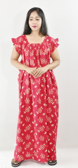 Bdrox Cotton Pink Maxi Nighty