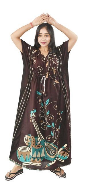 BDROX Daman Print Pure Cotton Black Kaftan