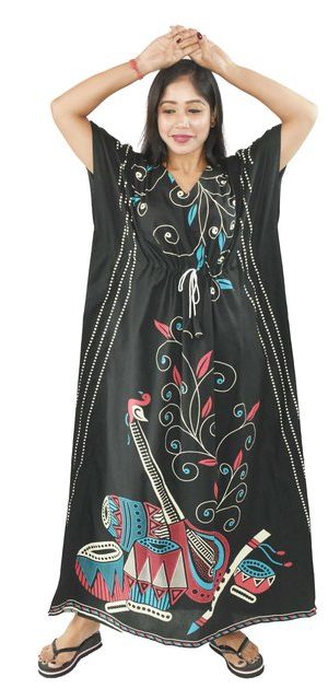 BDROX Daman Print Pure Cotton Green Kaftan