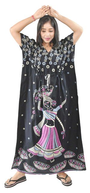 BDROX Daman Print Pure Cotton Blue Kaftan