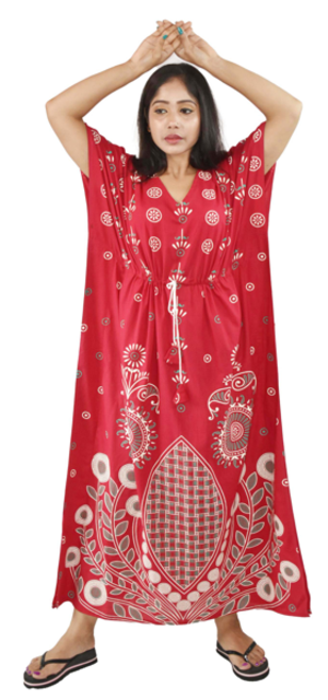 BDROX Damon Print Red Kaftan Nighty