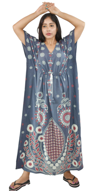 BDROX Damon Print Grey Kaftan Nighty