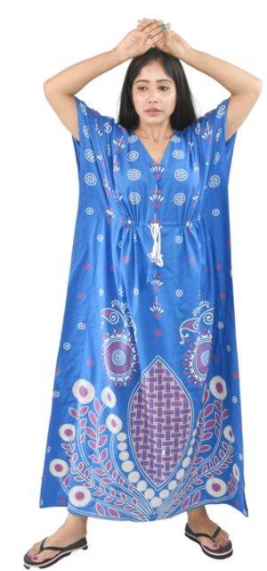 BDROX Damon Print Light Blue Kaftan Nighty