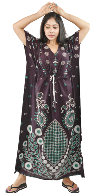 BDROX Damon Print Black Kaftan Nighty