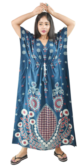 BDROX Damon Print Blue Kaftan Nighty