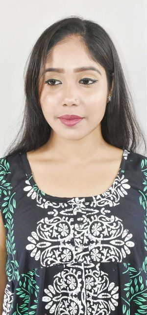 BDROX Blue Cotton Maxi Nighty Round Neck & Sleeveless With Button