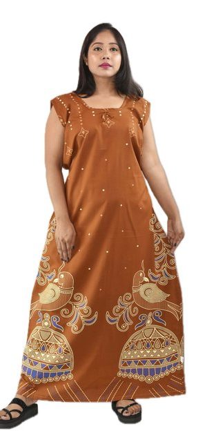 Yellow Round Neck Sleeveless Allan Maxi Nighty