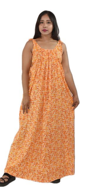 Yellow Pure Cotton Square Neck Pleated Sleeve