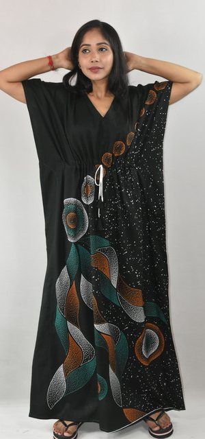 BDROX BlackCotton Kaftan Nighty