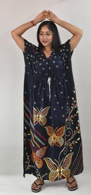 BDROX Blue Cotton Kaftan Nighty