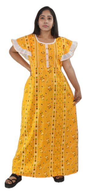 Yellow Round Neck Butterfly sleeves