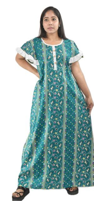 Sea Green Round Neck Butterfly sleeves