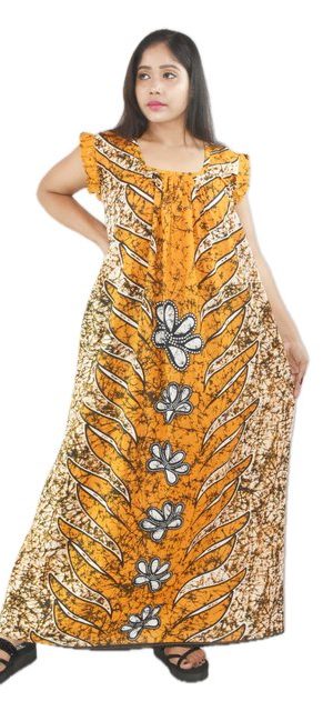 Yellow square neck Pleated Sleeve