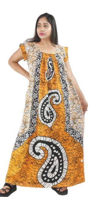 Yellow square neck Pleated Sleeve