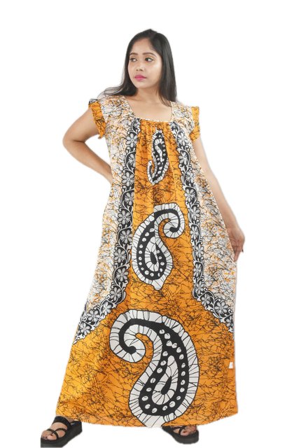 Yellow square neck Pleated Sleeve