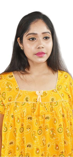 Yellow Square Neck Short Sleeve with chord