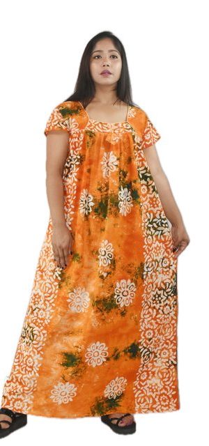 Yellow Pure cotton Square Neck Short Sleeves With Chord