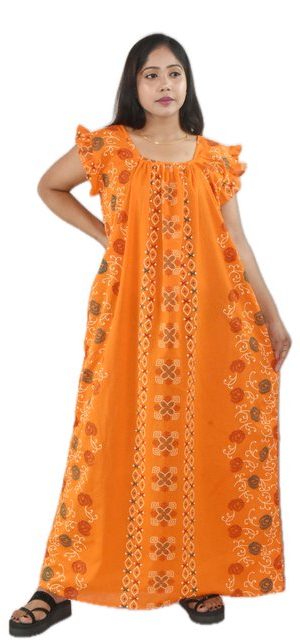 Yellow Square Neck Pleated Sleeve