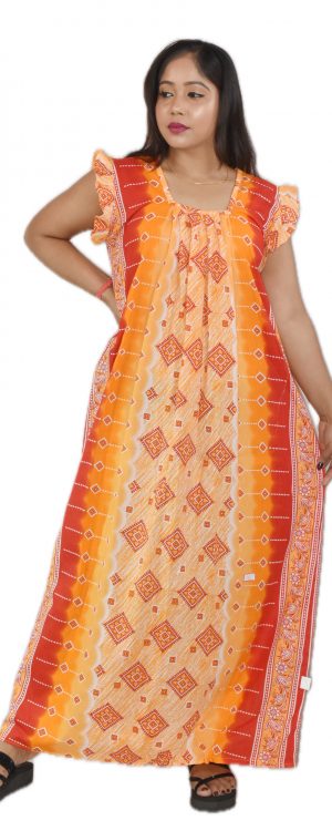 Yellow Square Neck Pleated Sleeve