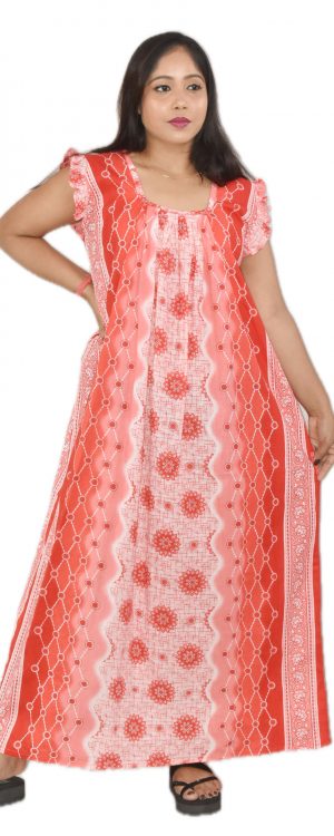 Red Square Neck Pleated Sleeve