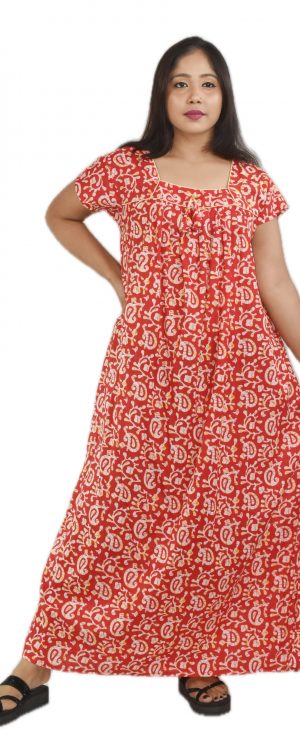 Red Square Neck Short Sleeve with chord